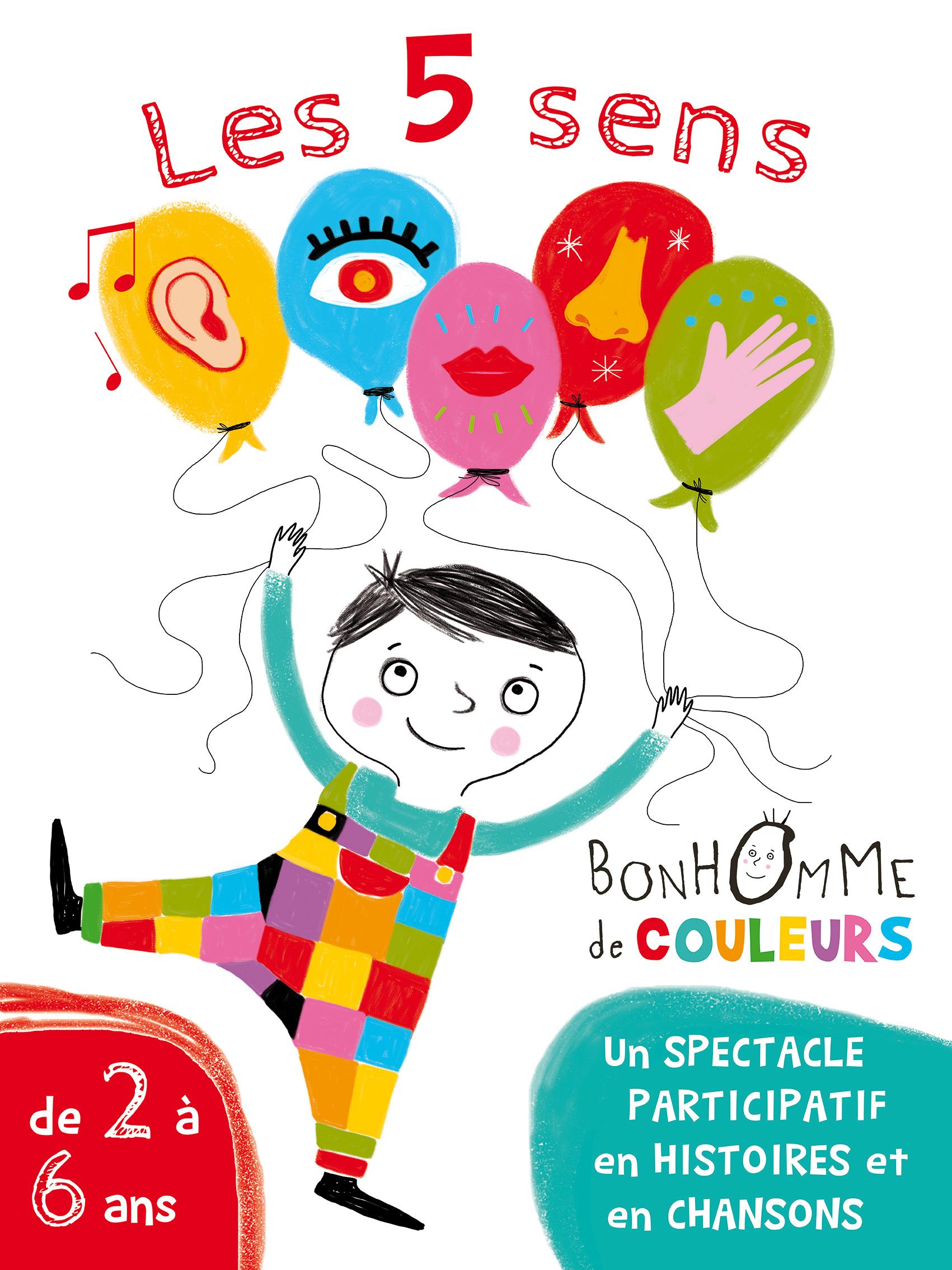 Les 5 sens du bonhomme de couleurs